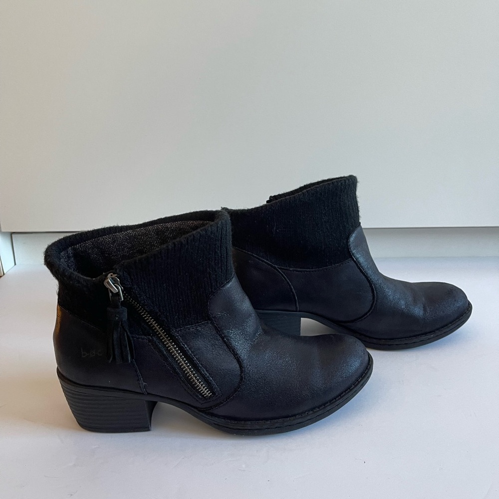 b.o.c. Black Ankle Boots with Zipper Detail